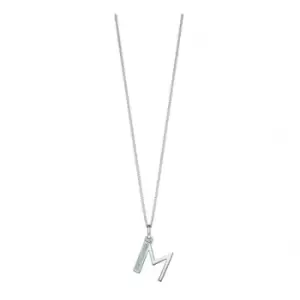 Image of Beginnings Sterling Silver Art Deco Initial M Cubic Zirconia Pendant P4735C