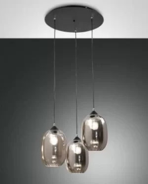 Image of Infinity Cluster Pendant Ceiling Light Transparent Grey Glass, E27