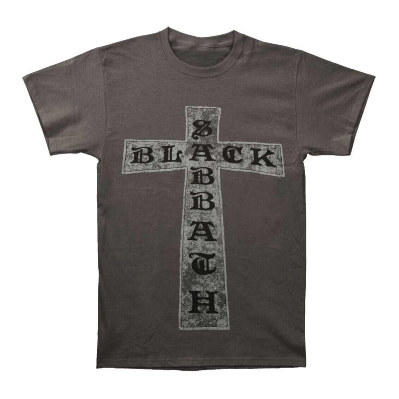 Image of Black Sabbath Mens Cross T-Shirt in Charcoal Size: Large Charcoal Male L