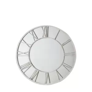 Image of Laines Indoor Outdoor Round Mirror, Distressed White 85cm White