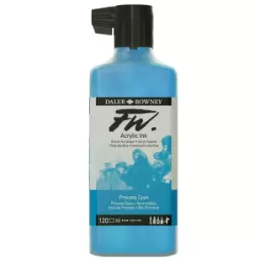 Image of Daler-Rowney FW Artists Acrylic Ink 180ml Process Cyan