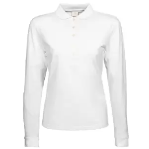 Image of Tee Jays Womens/Ladies Luxury Stretch Long Sleeve Polo Shirt (XL) (White)