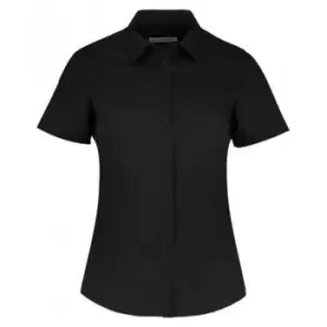 Image of Kustom Kit Womens/Ladies Short Sleeve Tailored Poplin Shirt (6) (Black)