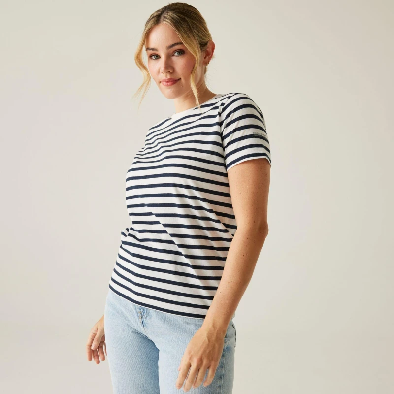 Image of Regatta Bayletta Tee White/Navy Stri female 18