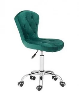 Image of Premier Housewares Amelie Velvet Office Chair- Green