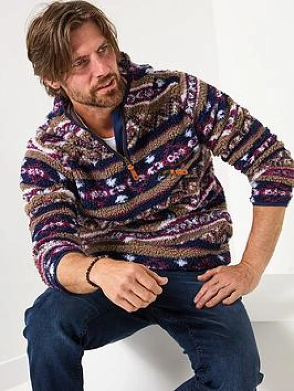 Image of Joe Browns Joe Browns Men Warm Winter Fleece Hoody Size: large Multi L Male 5059953311478