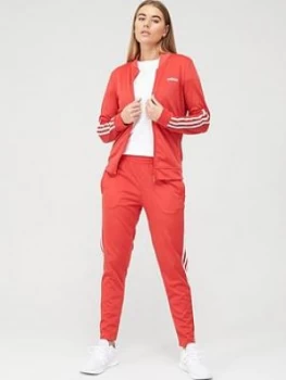 Image of Adidas Back 2 Basics 3 Stripe Tracksuit - Red