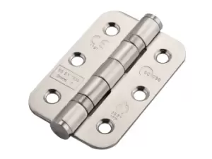 Image of Eclipse 14905 76x51x2mm Ball Bearing Radius Corner Hinge Fire Door 7 Satin Steel 2pk