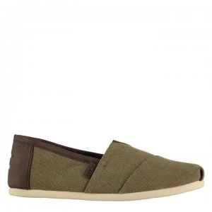 Image of Toms Classic Washed Canvas Shoes - Olive Washed