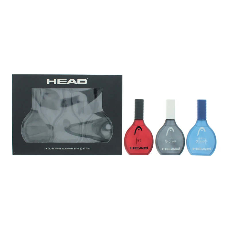 Image of Head Men 3 Piece Gift Set: Attitude Eau de Toilette 50ml - Fire Eau de Toilette 50ml - Motion Eau de Toilette 50ml