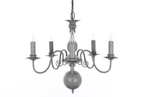 Image of Bologna Flemish Grey 5 Arm Chandelier