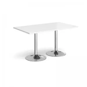 Image of Genoa rectangular dining table with chrome trumpet base 1400mm x 800mm