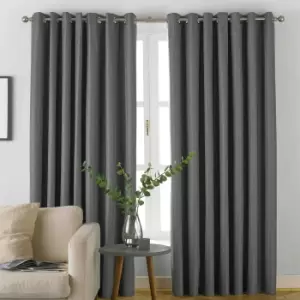 Image of Moon Premium Thermal Blackout Eyelet Curtains Grey / 229 x 229cm