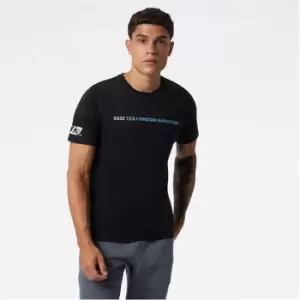 Image of New Balance Virgin London Marathon Route T Shirt Mens - Black