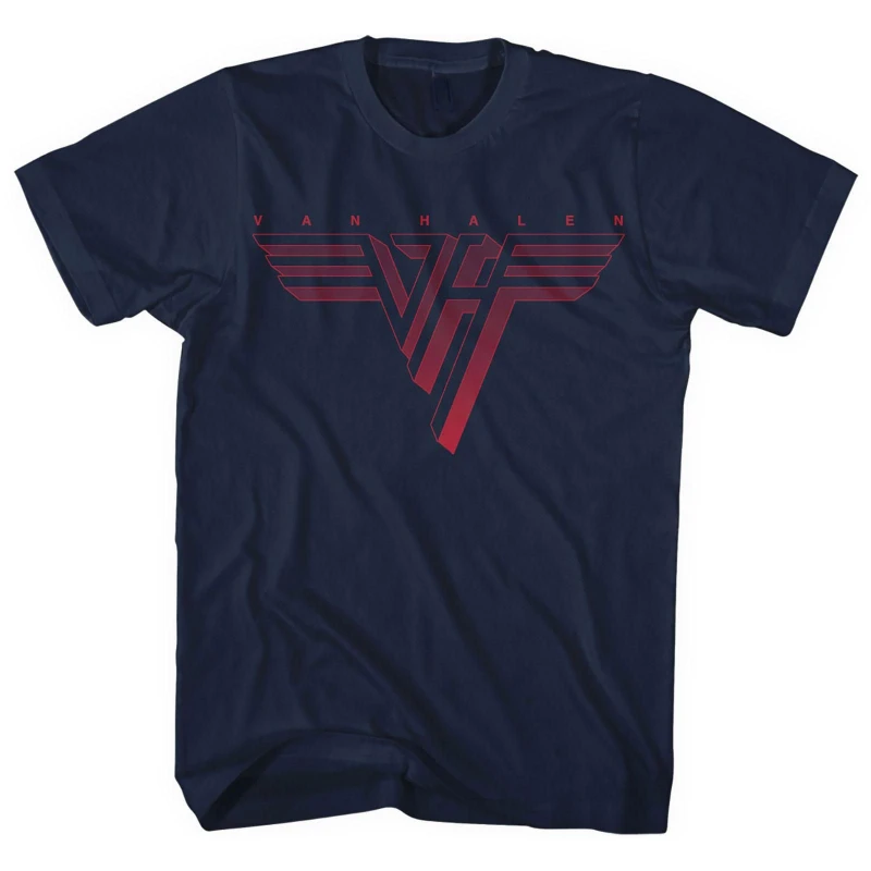 Image of Van Halen Mens Logo Classic T-Shirt in Navy Size: Large Navy Male L