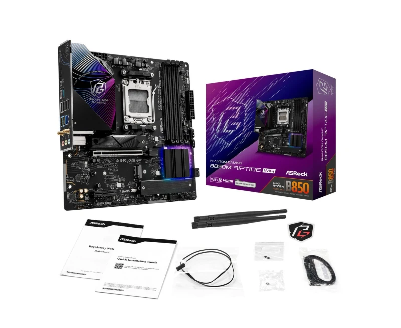 Image of ASRock B850M Riptide WiFi AMD Ryzen AM5 DDR5 mATX Motherboard - 90-MXBS3-A0UAYZ