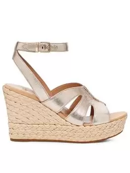 Image of UGG Careena Wedge Sandals, Gold, Size 7, Women
