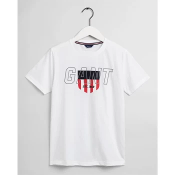 Image of Gant Sport Shield T Shirt - White