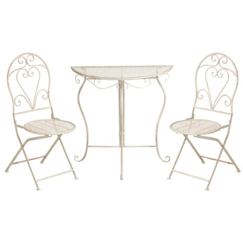 Image of Beliani Bistro Set Folding Folelli Metal Light Beige