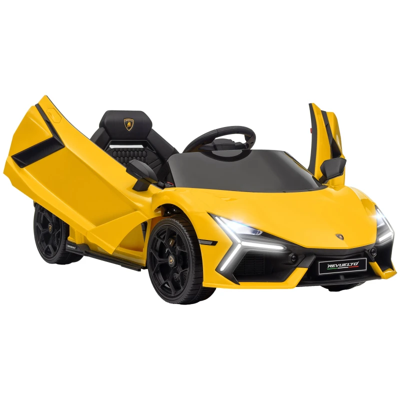Image of Aiyaplay Lamborghini Revuelto Licensed Ride On Car W/ Suspension - Yellow, Yellow 370-330V70YL