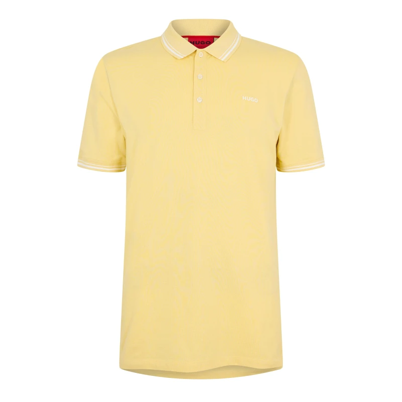 Image of Hugo Mens Short Sleeve Polo Shirt - Yellow Male S