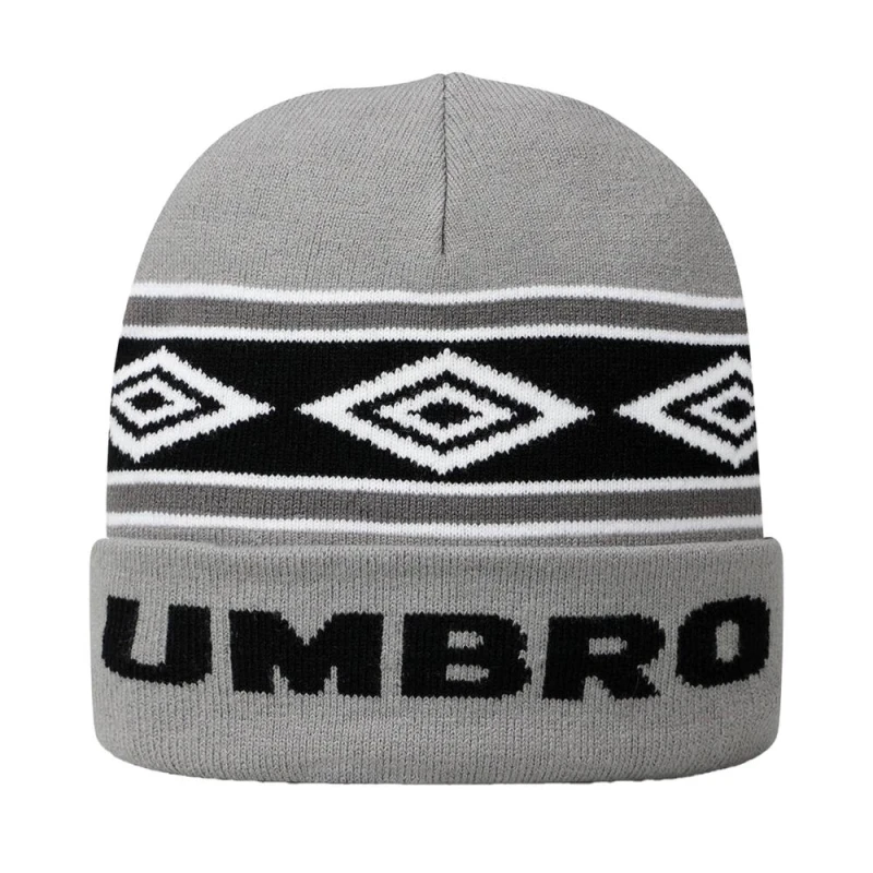Image of Umbro Mens Diamond Knitted Beanie in Dark Grey Dark Grey Male One Size