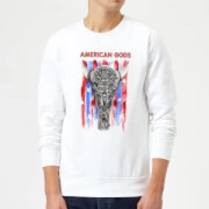 Image of American Gods Skull Flag Sweatshirt - White