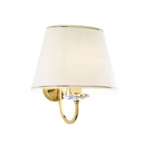Image of Imperial Classic Fabric Wall Light English Brass, 1x E27