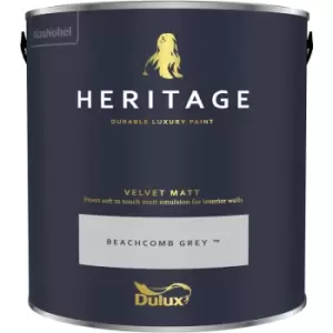 Image of Dulux Heritage Velvet Matt Beachcomb Grey Matt Emulsion Paint 2.5L