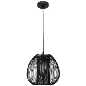 Image of Arizona 28cm Dome Pendant Ceiling Light Black Aluminium LED E27 - Merano