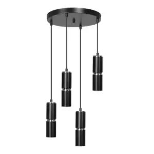 Image of Modesto Black Cluster Pendant Ceiling Light 4x GU10