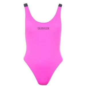 Image of Calvin Klein Intense Power Scoop Neck Swimsuit - Pink TZ7
