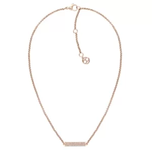 Image of Tommy Hilfiger Rose Gold Plated Crystal Bar Necklace 2780194