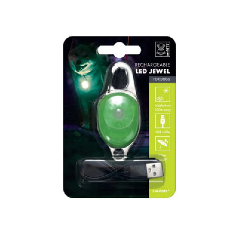 Image of M-Pets Rechargeable LED Jewel For Dogs - Green