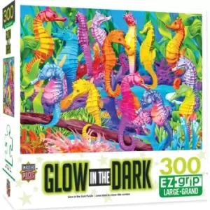 Image of Masterpieces Puzzle Glow in the Dark Singing Seahorses Ez Grip Puzzle 300 piece jigsaw puzzle