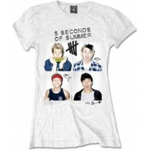 Image of 5 Seconds Of Summer Scribbles White Skinny: Medium