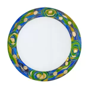 Image of Serena Glass Decorative Flush Ceiling Light 4 Light 24 Carat Gold