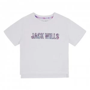Image of Jack Wills Girls Block Logo T-Shirt - Bright White
