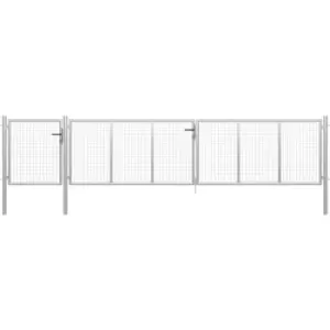 Image of Garden Gate Steel 500x100cm Silver vidaXL - Silver