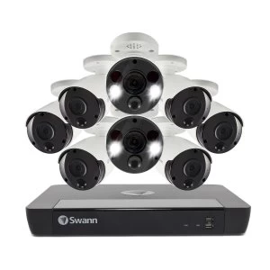 Image of Swann CCTV System - 16 Channel 4K Ultra HD NVR with 6 x 4K Thermal Sensing Spotlight Cameras & 2 Spotlight Cameras - 2TB