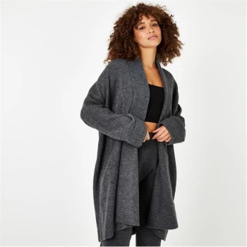 Image of Jack Wills Longline Lounge Knitted Cardigan - Charcoal