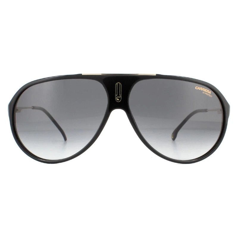 Image of Carrera Carrera Men Aviator Black Dark Grey Gradient Sunglasses Black One Size Male 716736361369