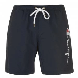 Image of Champion Logo Swim Shorts Mens - Navy/Red