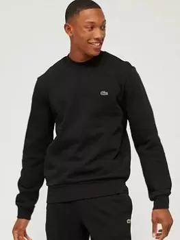 Image of Lacoste Crew Neck Sweatshirt - Black Size S, Men
