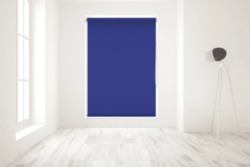 Image of Blinds Outlet Blackout Roller Blind in Blue Size: 210cm width x 160cm drop Blue Unisex 210cm width x 160cm drop