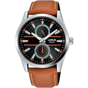 Image of Lorus R3A61AX9 Mens Dress Multidial Watch with Tan Strap
