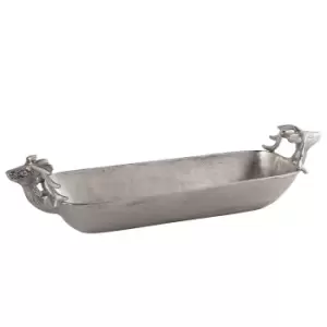 Image of Farrah Collection Silver Large Deer Display Tray
