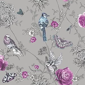 Image of Arthouse Paradise Garden Silver Wallpaper 10.05m x 53cm