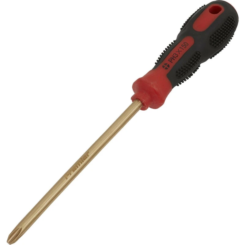 Image of Loops Non-Sparking Phillips Screwdriver - #3 x 150mm - Soft Grip Handle - Die Forged Multi