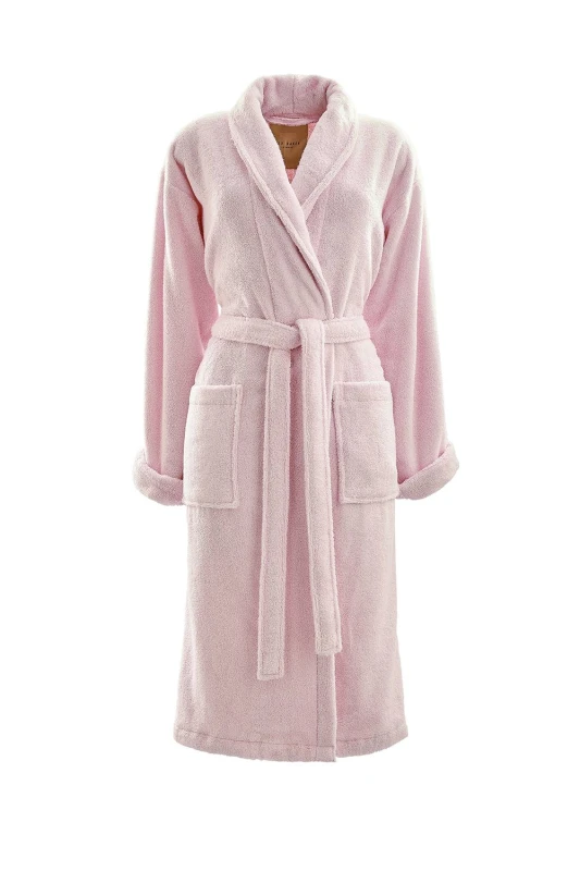 Image of Ted Baker Home Cotton Towel Bathrobe Soft Pink unisex L/XL